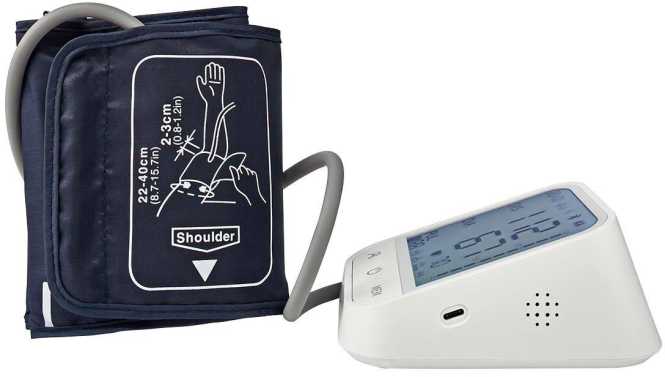 SmartLife Blutdruckmessgerät Oberarm Bluetooth LCD-Anzeige weiß 