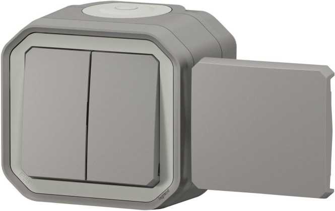 Plexo New Feuchtraum-AP Multifunktionsschalter Wechselschalter 10AX Taster 10 A 