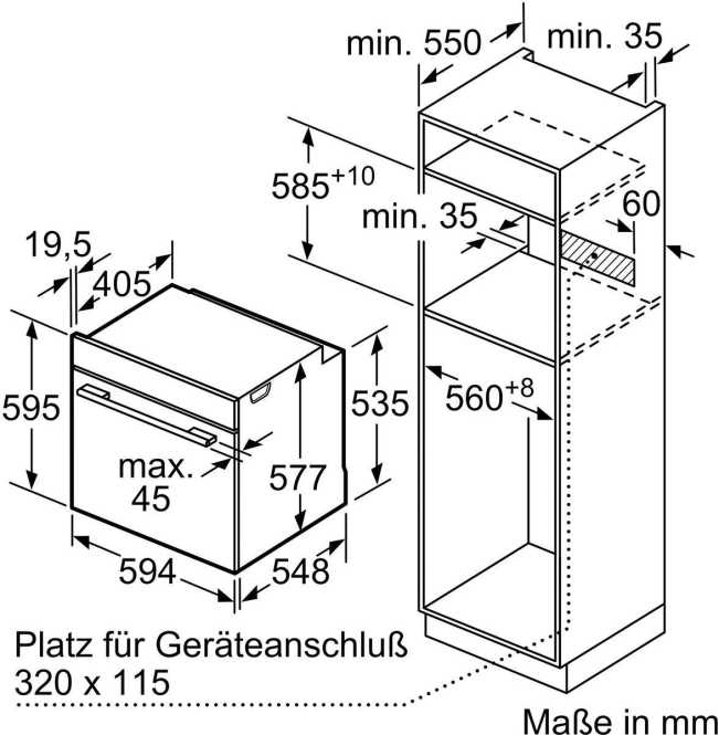 Dampfbackofen Einbau HS736G3B1 