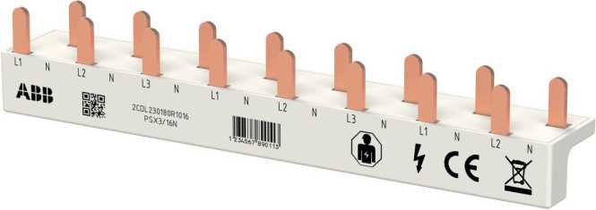 FlexLine Phasenschiene 3-phasig 10mm² 16 Pins 