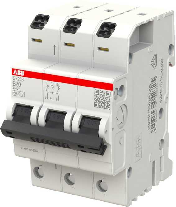 LS-Schutzschalter 3-polig 6kA B-Char 20A 3TE 