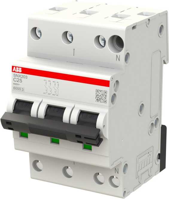 LS-Schutzschalter 3+N-polig 6kA C-Char 25A 3TE 