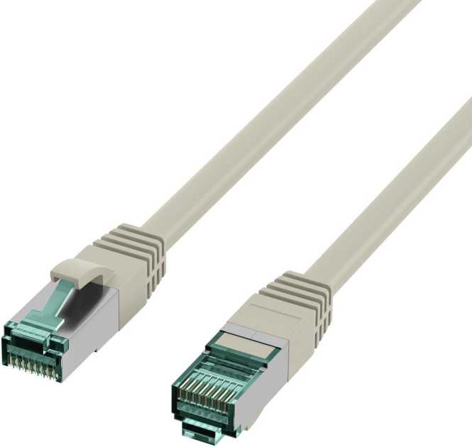 RJ45 Patchkabel S/FTP Kat.6A LSZH 1m grau 