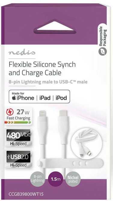 Lightning Kabel auf USB-C 480 Mbps 1,5 m weiß 