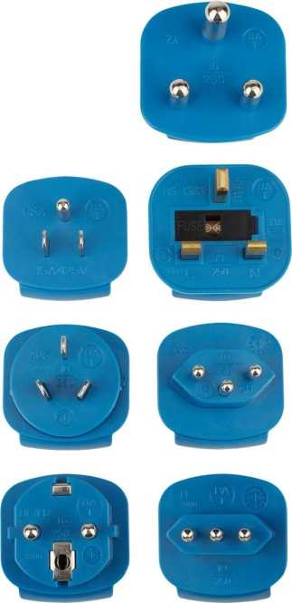Reise- Steckdosenadapter mit verschiedenen Aufsätzen für mehr als 150 Länder 