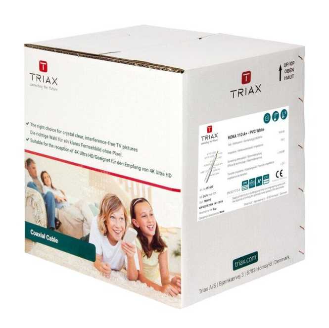 Koaxialkabel 110 A+ PVC weiß 250m Pullbox 