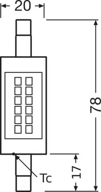 LED Stablampe SLIM LINE R7s P 7W 827 Clear R7s 