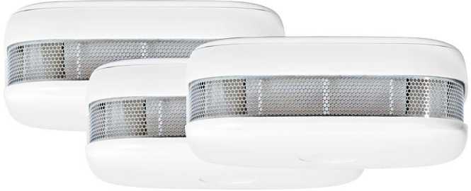 SmartLife Rauchmelder Batteriebetrieben 85 dB 3 Stück weiß 