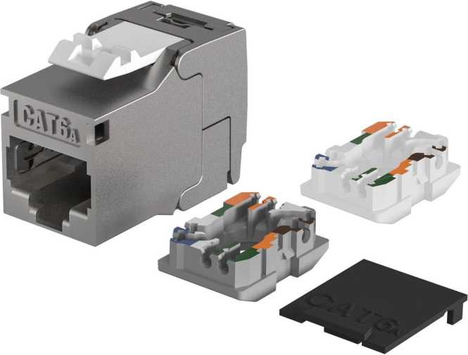 RJ45 Keystone Slimline/Shortbody Kat 6A 