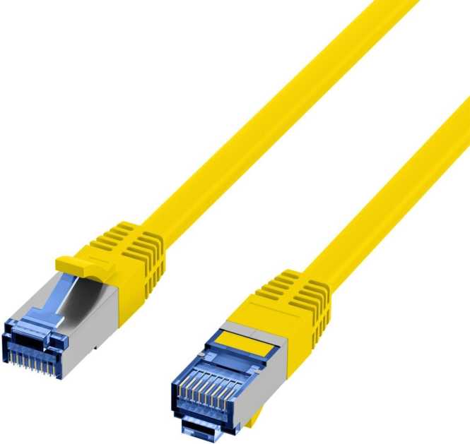 RJ45 Patchkabel S/FTP Kat.6A Kat.7 Rohkabel TPE superflex 1m gelb 