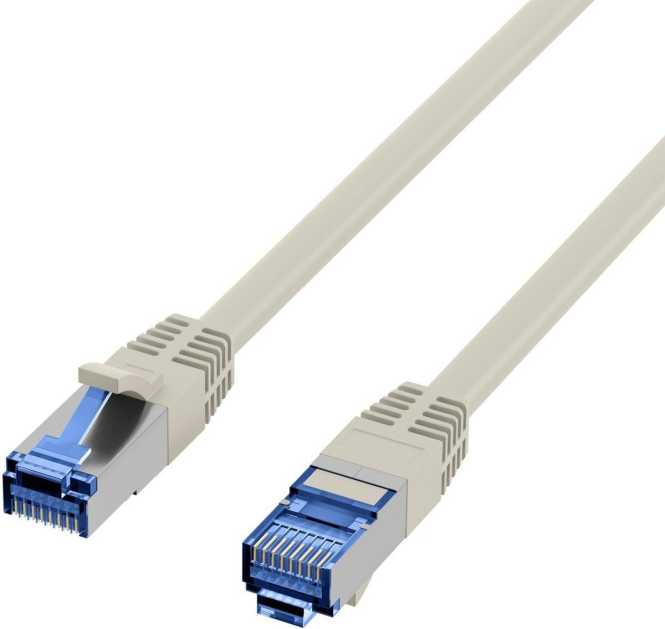 RJ45 Patchkabel S/FTP Kat.6A Kat.7 Rohkabel TPE superflex 20m grau 