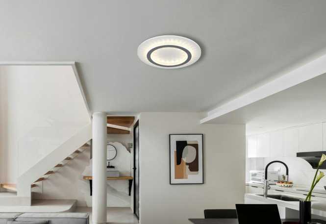 Deckenleuchte 24W LED CCT Dimmbar Jayden weiß Kristall 