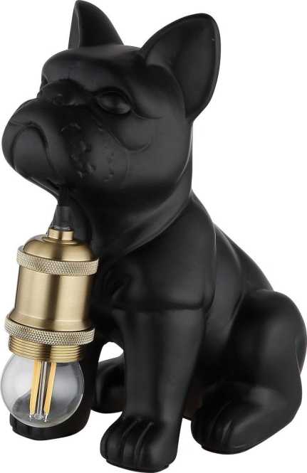 Tischleuchte 1xE27 60W +Wippschalter Dogo Hund schwarz 