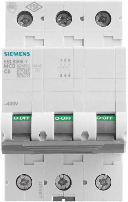LS-Schutzschalter 3-polig 6kA /6kA C-Char 6A 3TE 