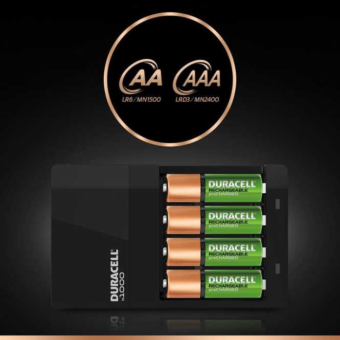 Ladegerät 4 Stunden Hi-Speed Value +Akkus 2xAA 1300mAh+ 2xAAA 750mAh 