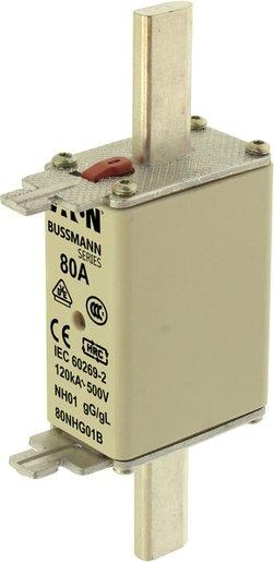 Sicherungseinsatz Niederspannung 80 A AC 500 V NH01 gL/gG IEC 