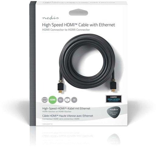 HDMI Anschlusskabel mit Ethernet HDMI Stecker - Stecker 10,0 m 