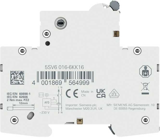Brandschutzschalter-LS-Kombi 230V 6kA 2polig B 16A Kompakt (1TE) 