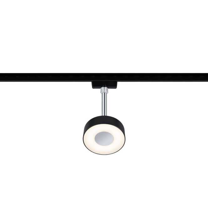 URail Spot Circle 1x5W Schwarz matt Chrom Metall Kunststoff 2700K dim 
