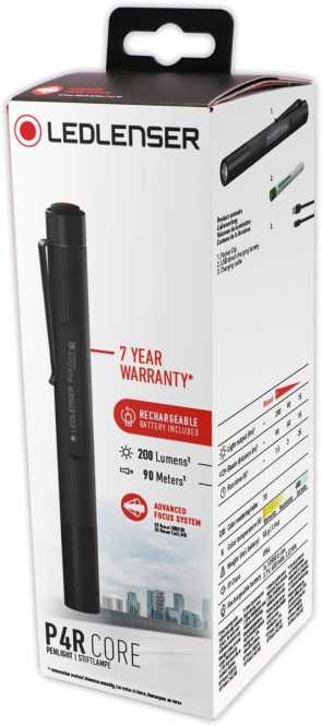 P4R Core LED Taschenlampe 1xAkku max. 200 lm IP54 fokusierbar Micro-USB 