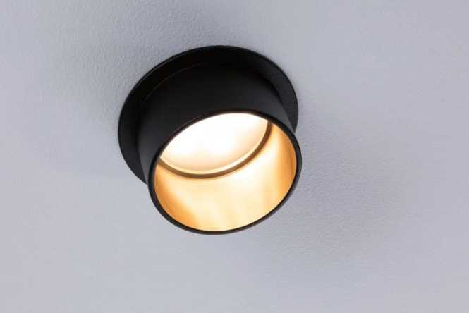 Einbauleuchte Set Gil Coin 3StepDim rd LED 1x6W 2700K 230V schwarz matt/gold 