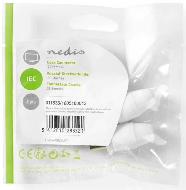 IEC (Koax)-Stecker Buchse - 2 Stück Weiß 