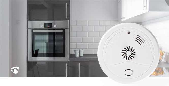 Wärmemelder Batteriebetrieben 85 dB mit Testtaste weiß 