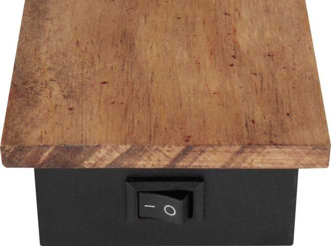 CLAUDE Strahler Holz dunkelbraun Glas rauchfarben 1x E14 40W 230V 