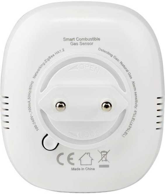 Smartlife Gasdetektro ZBDG11CWT Mit Testtaste 75 dB Weiss 