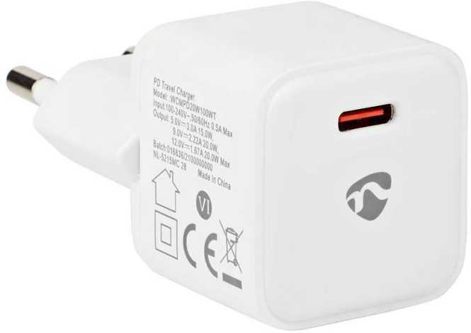 USB-Netzladegerät USB-C 3A 20W automatische Spannungswahl weiß 