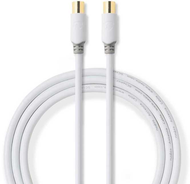 Koxialkabel IEC Stecker IEC Buchse vergoldet 100 dB 75 Ohm doppelt geschirmt 10m 