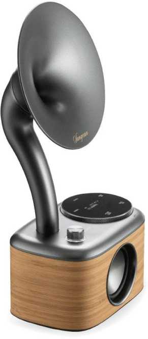 Radio CP-100D Gramophone Design Bluetooth DAB+ grau / Holz 