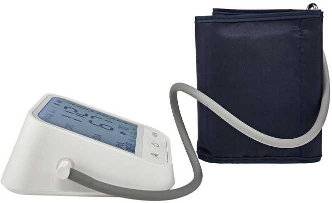 SmartLife Blutdruckmessgerät Oberarm Bluetooth LCD-Anzeige weiß 