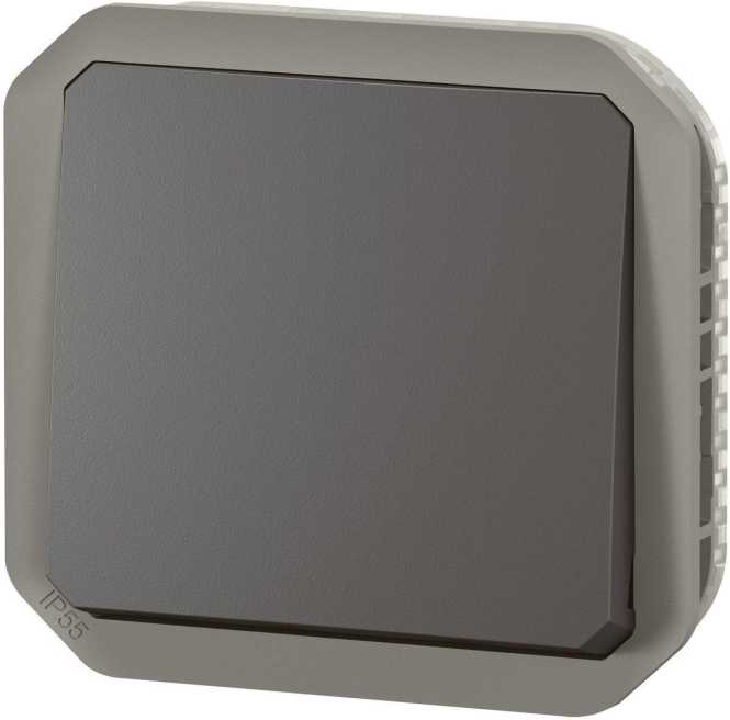 Plexo New Einsatz Taster Wechselkontakt 10 A Steckklemmen (SL) IP55 Anthrazit 
