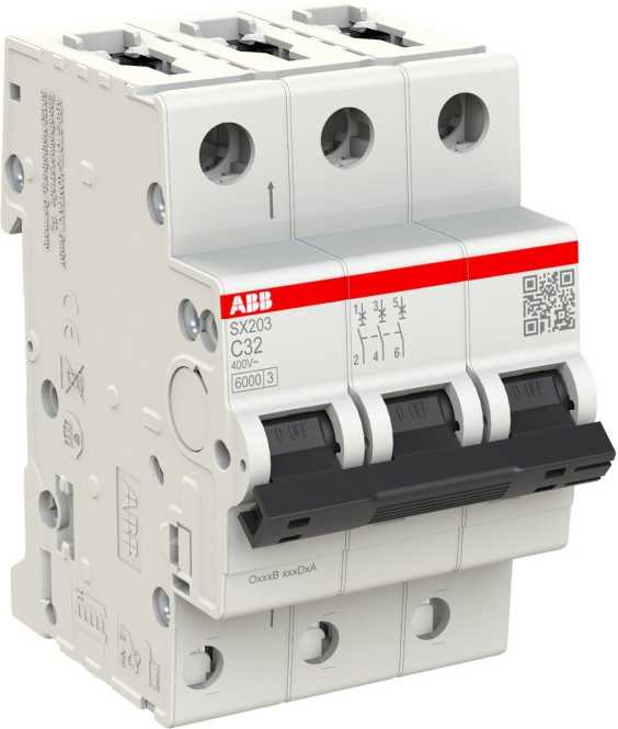 LS-Schutzschalter 3-polig 6kA C-Char 32A 3TE 