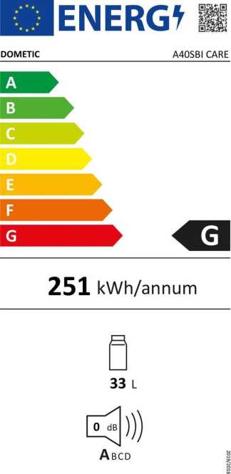 Mini-Absorptionskühlschrank Einbaugerät nach rechts öffnend 40-Liter-Klasse 
