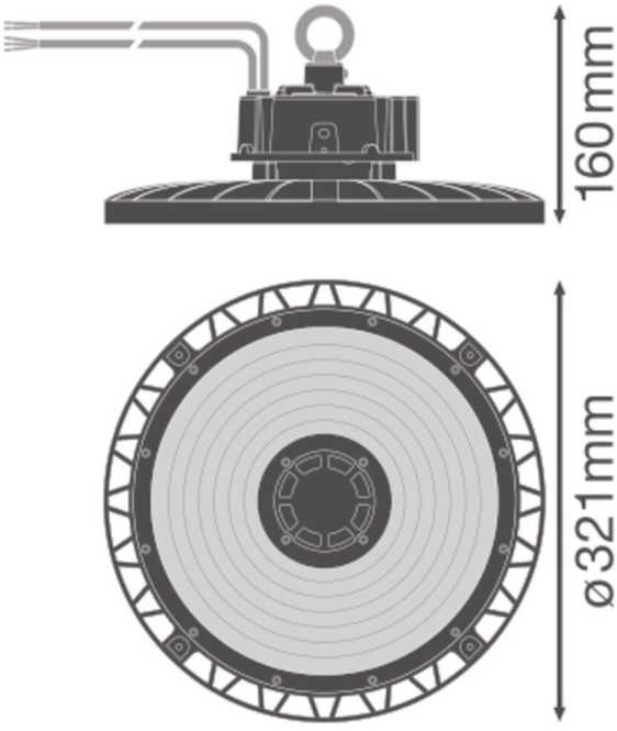 LED Hallenleuchte HIGH BAY Gen5 150W 865 6500K 110° IP66 PowerSelect 