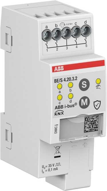Binäreingang 4-fach mit Kontaktabfrage manuellerBedienung 