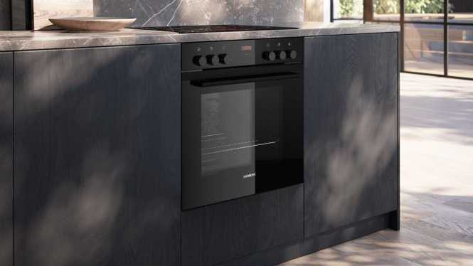 Einbau-Herd iQ300 60 x 60 cm Deep black inox 