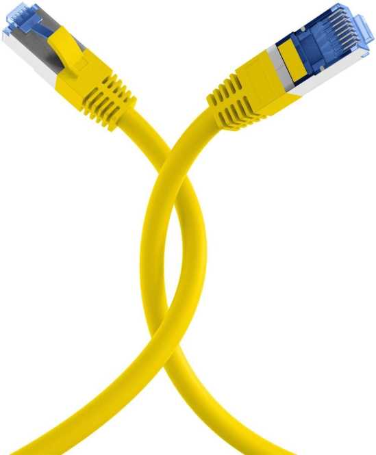 RJ45 Patchkabel S/FTP Kat.6A Kat.7 Rohkabel TPE superflex 1m gelb 