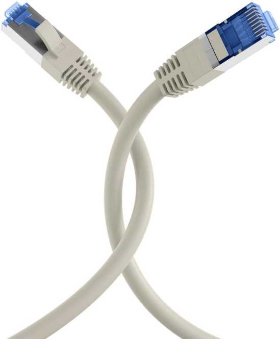 RJ45 Patchkabel S/FTP Kat.6A Kat.7 Rohkabel TPE superflex 20m grau 