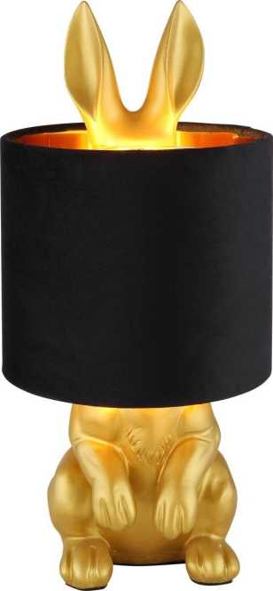 Tischleuchte 1xE27 25W +Wippschalter Rabbit Gold/schwarz 