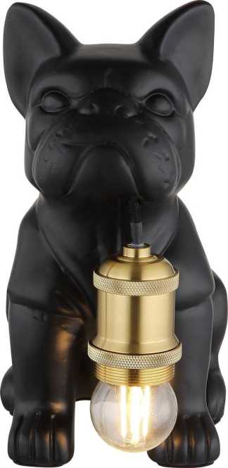 Tischleuchte 1xE27 60W +Wippschalter Dogo Hund schwarz 