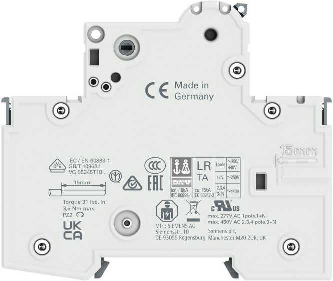 LS-Schutzschalter 1-polig 10kA C-Char 16A 1TE 
