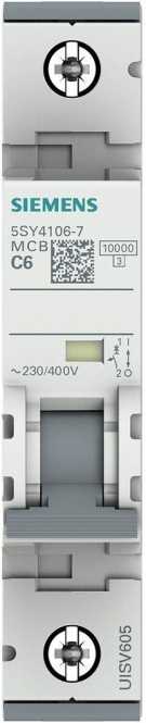 LS-Schutzschalter 1-polig 10kA C-Char 6A 1TE 