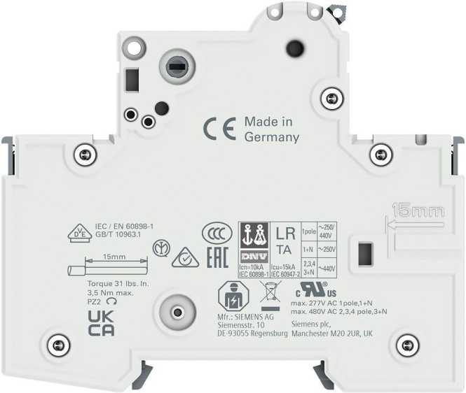 LS-Schutzschalter 1-polig 10kA C-Char 4A 1TE 