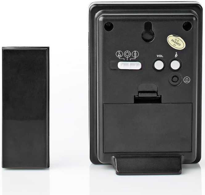 Drahtlos-Türklingel-Set Batteriebetrieb 36 Melodien 80 dB IP44 schwarz 