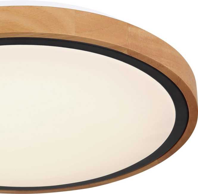 BRUNO Deckenleuchte schwarz Holz Acryl 3000-4500-6000K LED 12W CCT 