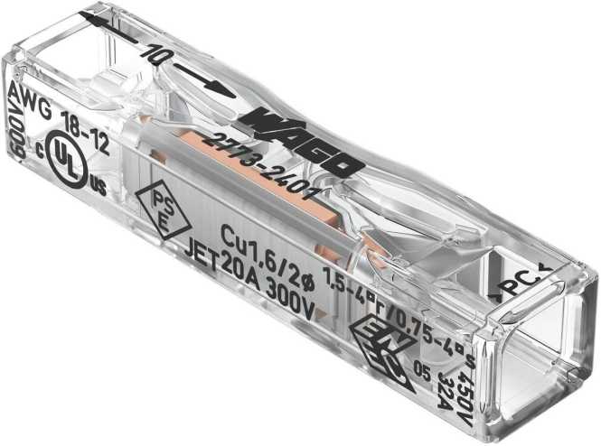 Durchgangsverbinder zum Stecken für ein- und mehrdrähtige Leiter max. 4 mm² 