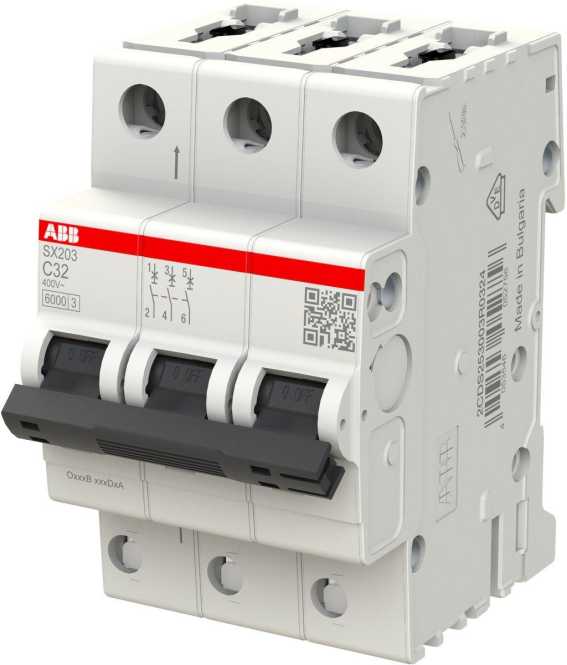 LS-Schutzschalter 3-polig 6kA C-Char 32A 3TE 